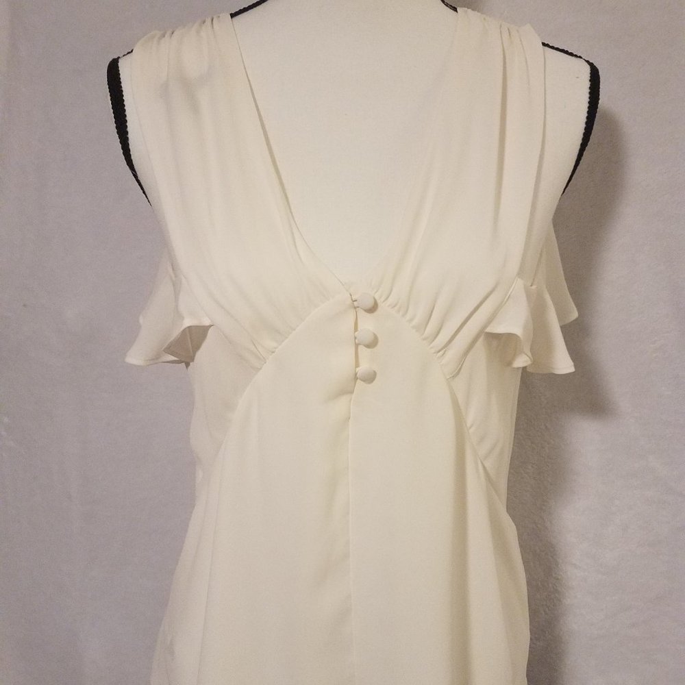 Express White Ruffle Tank Top - Picture 1 of 8